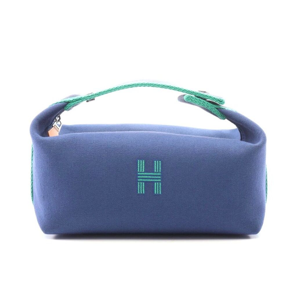 Hermes Canvas Handbag Blue/Green